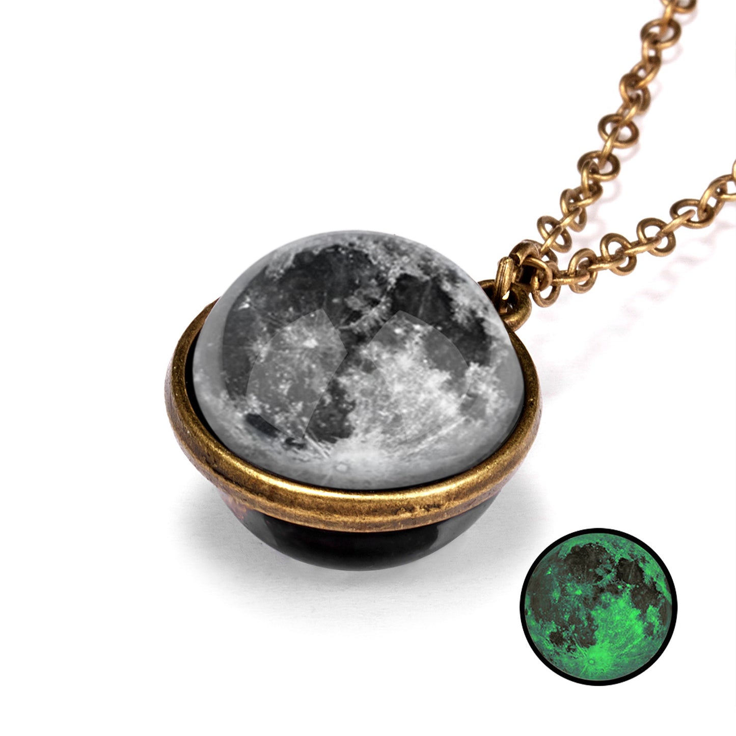 Galaxy Luminous Double-Sided Geometric Pendant Necklace